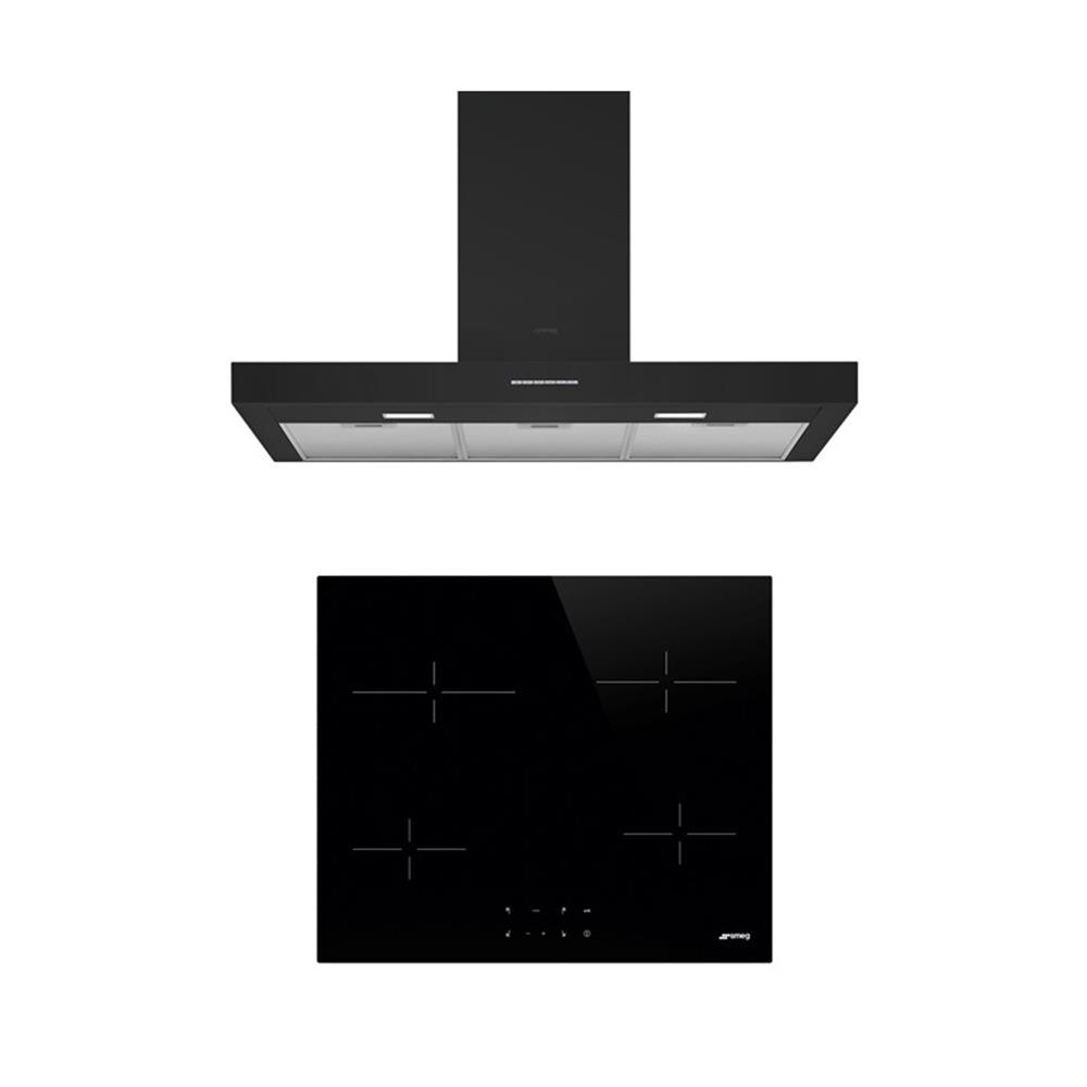 เตาฝัง+เครื่องดูดควัน SMEG SE264TD1+KBT900NE