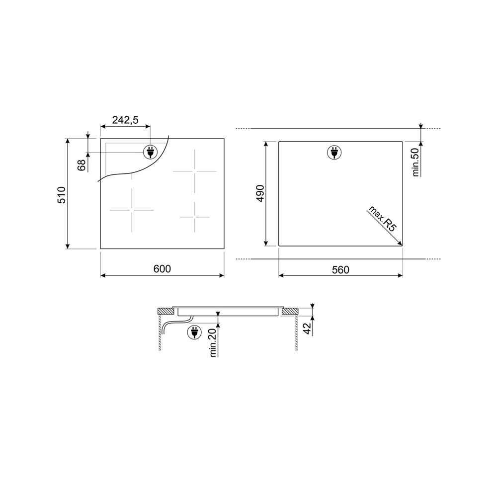 เตาฝัง+เครื่องดูดควัน SMEG SE264TD1+KBT900NE