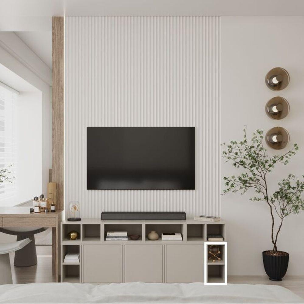 ตู้เตี้ยบานโล่ง SB FURNITURE VENTO 19240071 20 ซม. สีครีม