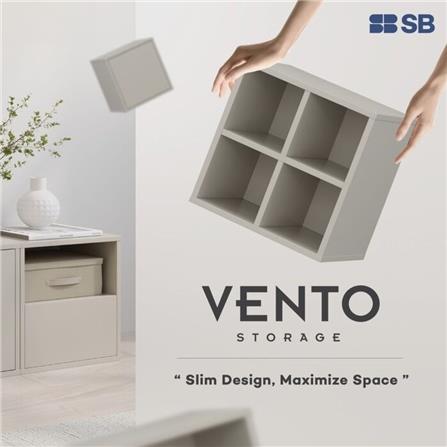 ตู้เตี้ยบานโล่ง SB FURNITURE VENTO 19240071 20 ซม. สีครีม_4