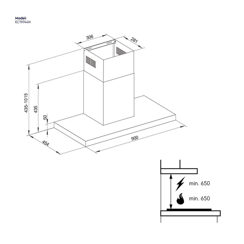 เตาฝัง+เครื่องดูดควัน ELECTROLUX EHI7280BB+ECT9744H