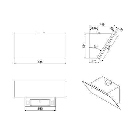 เตาฝัง+เครื่องดูดควัน SMEG PX375LMB+KV394MB_6