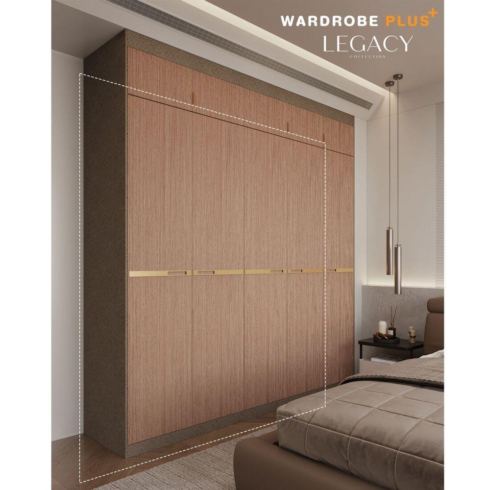 ตู้เสื้อผ้า 4 บานเปิด SB BUILT IN WARDROBE PLUS 59062810 200 ซม. สีวอลนัท