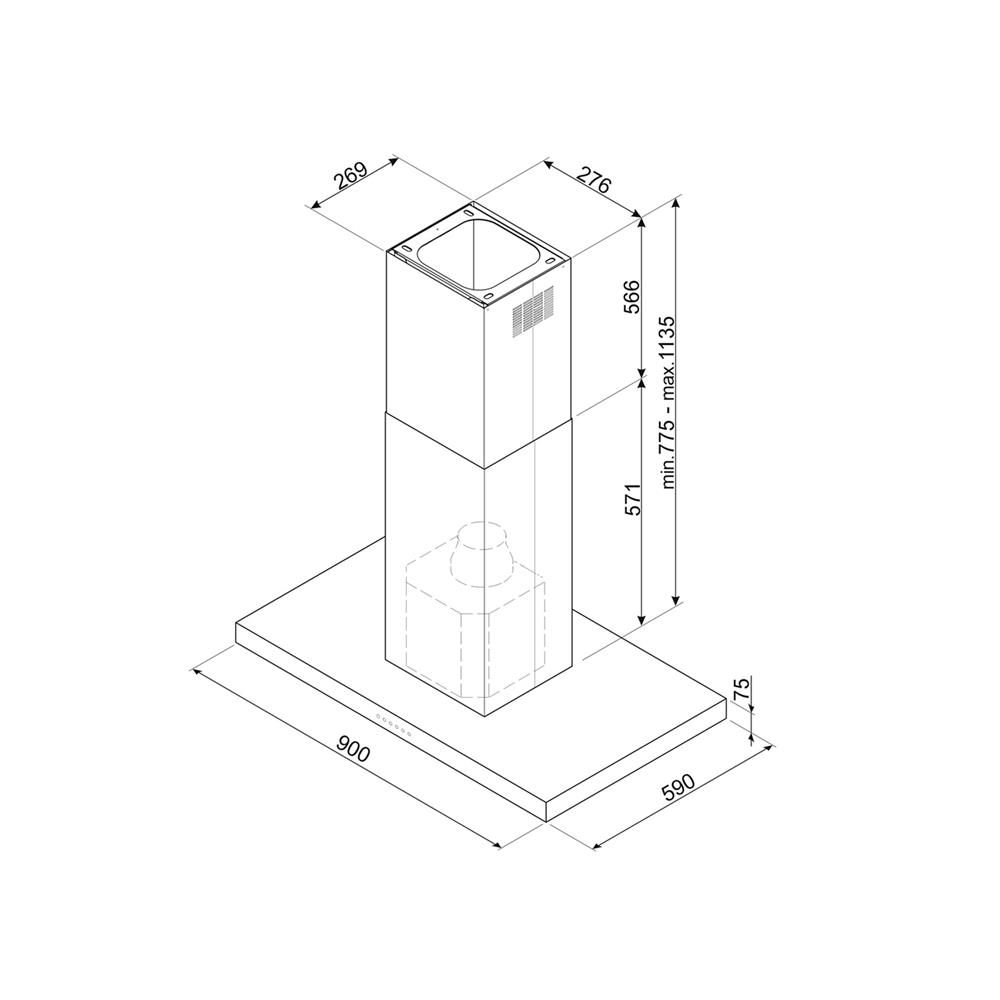 เตาฝัง+เครื่องดูดควัน SMEG SI1M4954D+KLTI9L4MB