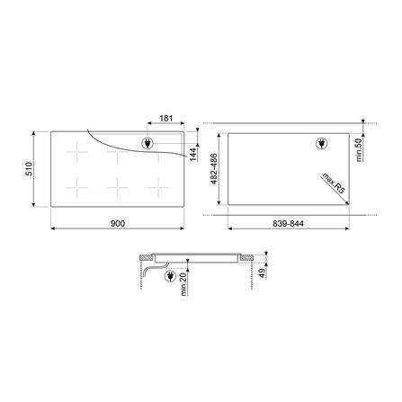 เตาฝัง+เครื่องดูดควัน SMEG SI1M4954D+KLTI9L4MB_8