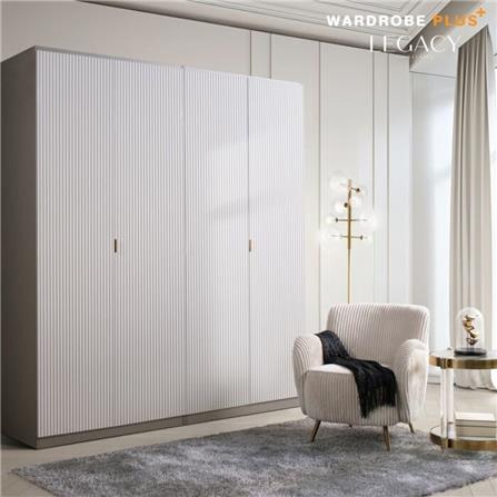 ตู้เสื้อผ้า 4 บานเปิด SB BUILT IN WARDROBE PLUS 59062802 200 ซม. สีเทา_4