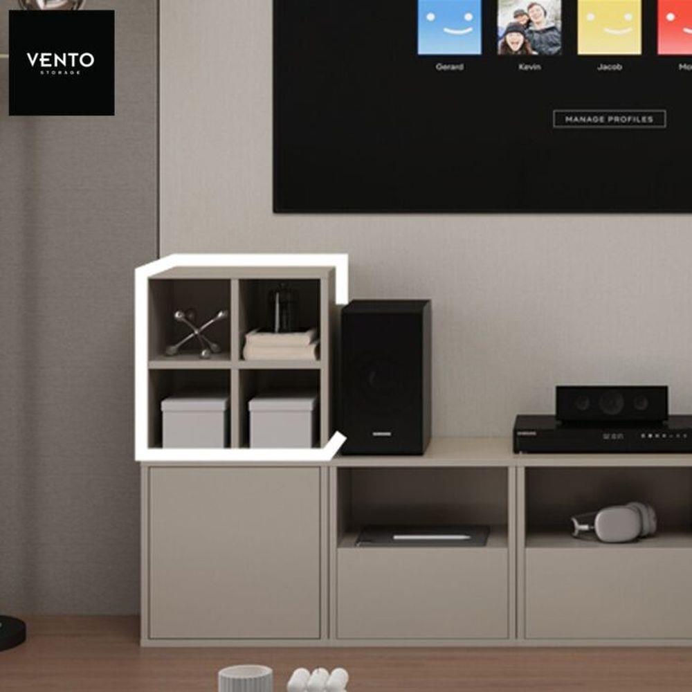 ตู้เตี้ยบานโล่ง SB FURNITURE VENTO 19240066 40 ซม. สีครีม