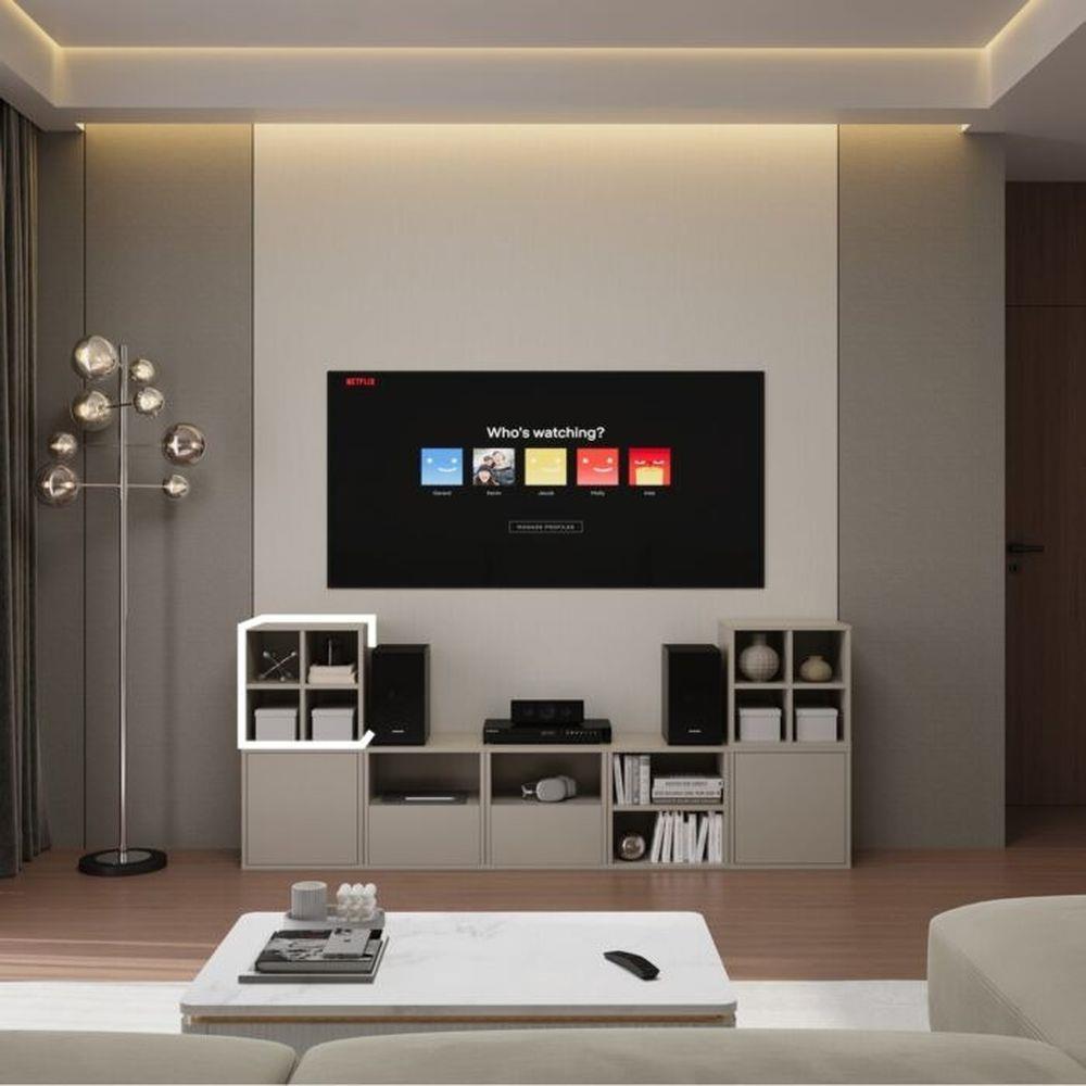 ตู้เตี้ยบานโล่ง SB FURNITURE VENTO 19240066 40 ซม. สีครีม