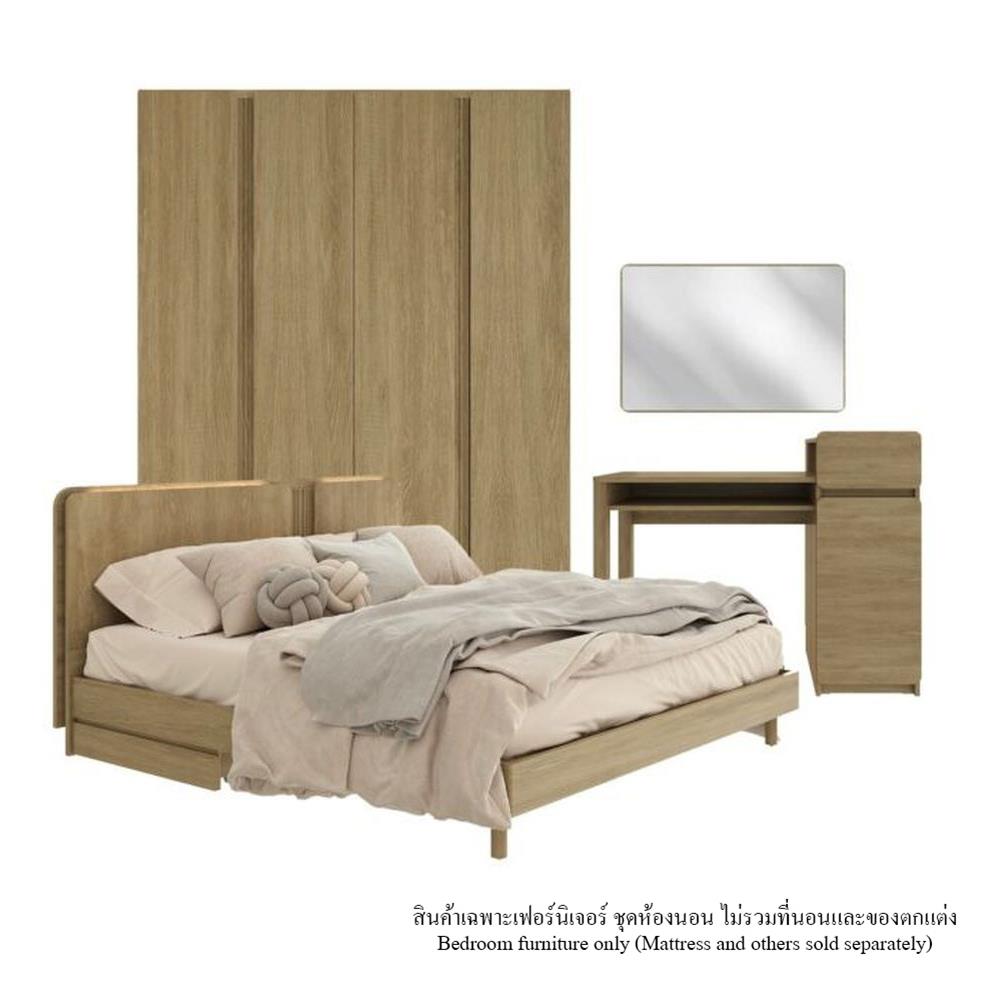 ชุดห้องนอน 6 ฟุต SB FURNITURE SKIFT 59063322 สีไม้อ่อน