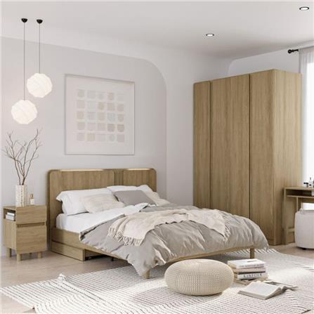 เตียง 3.5 ฟุต SB FURNITURE FURNITURE SKIFT 19241052 สีโอ๊ค_1