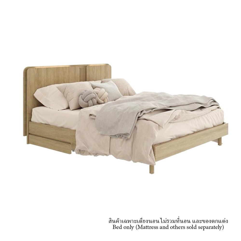 เตียง 6 ฟุต SB FURNITURE FURNITURE SKIFT 19240771 สีโอ๊ค