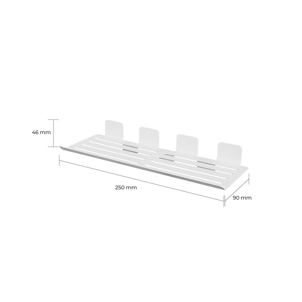 แผ่นชั้นวางของเหล็ก SPACEMAKER 25x9x4.6 ซม. สีเทา