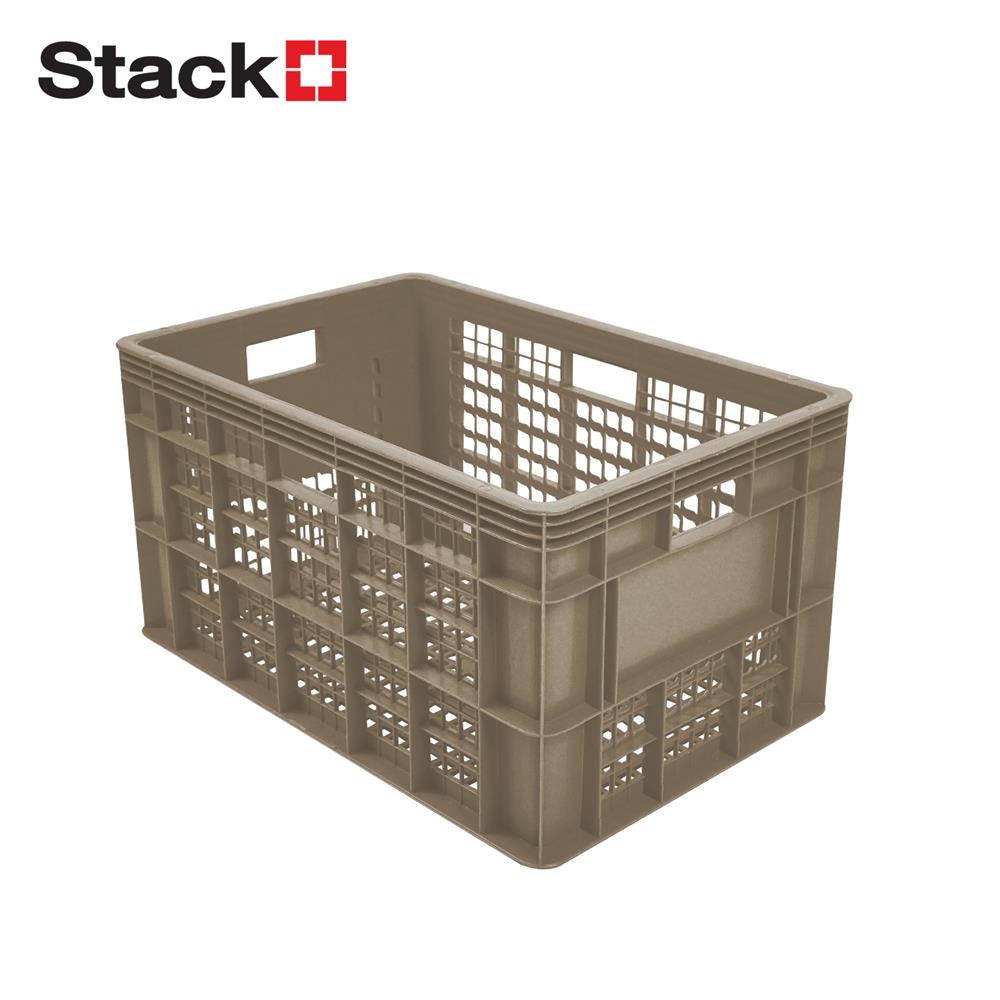 ลังพลาสติกโปร่ง STACKO AG112 HAKO 38.5x58x31 ซม. สีเบจ