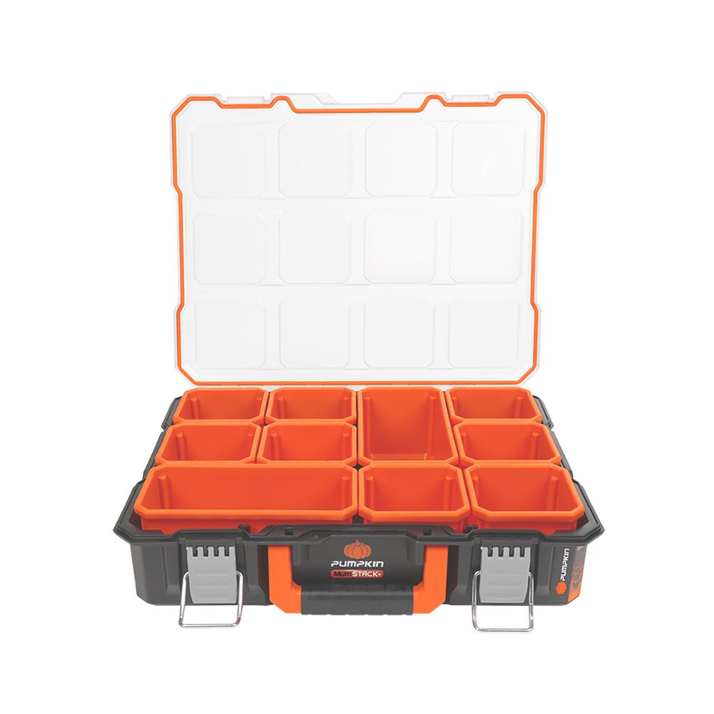 กล่องเครื่องมือ PUMPKIN PTT-MST110R 110 มม. 10 ช่อง สีส้ม/ดำ