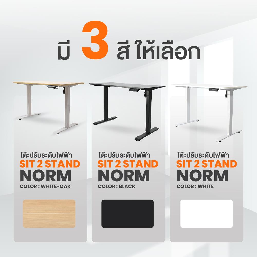 โต๊ะปรับระดับไฟฟ้า ERGOTREND SIT 2 STAND NORM 120 ซม. สีไวท์โอ๊ค