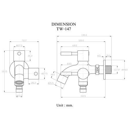 ก๊อกล้างพื้น 2 ทาง HANG TW-147_3