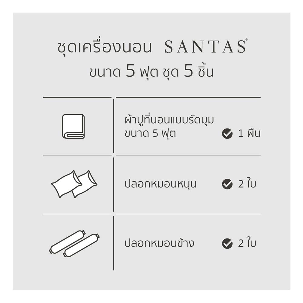 ชุดผ้าปูที่นอน 5 ฟุต (ชุด 5 ชิ้น) SANTAS MODAL PEACHY OS