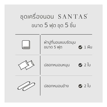 ชุดผ้าปูที่นอน 5 ฟุต (ชุด 5 ชิ้น) SANTAS MODAL PEACHY OS_6