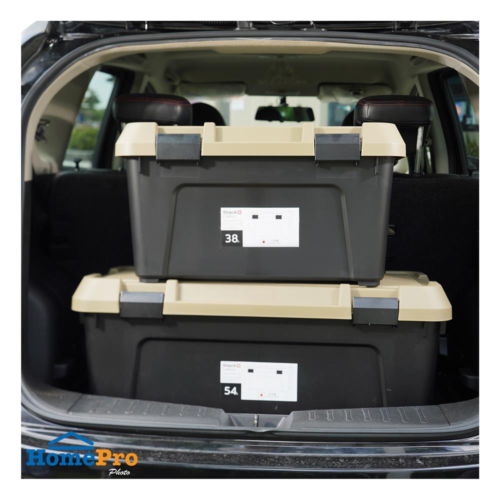 กล่องจัดเก็บท้ายรถ 38 ลิตร STACKO CARGO สีดำ/น้ำตาล
