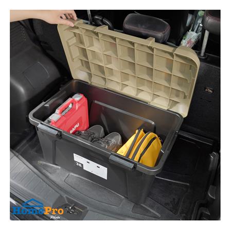 กล่องจัดเก็บท้ายรถ 38 ลิตร STACKO CARGO สีดำ/น้ำตาล_4