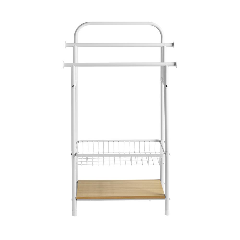 ราวพาดผ้า 3 เส้น พร้อมชั้นวางของ 2 ชั้น PLIM LINZ 61 ซม. สีขาว