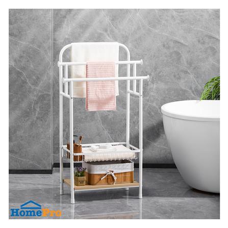 ราวพาดผ้า 3 เส้น พร้อมชั้นวางของ 2 ชั้น PLIM LINZ 61 ซม. สีขาว_3