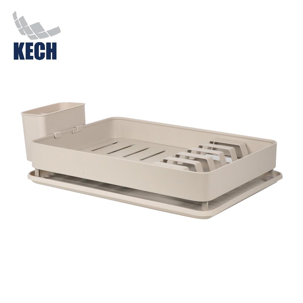 ชั้นคว่ำจานอะลูมิเนียม 1 ชั้น พร้อมถาดรองน้ำ KECH LEGACY สีเบจ