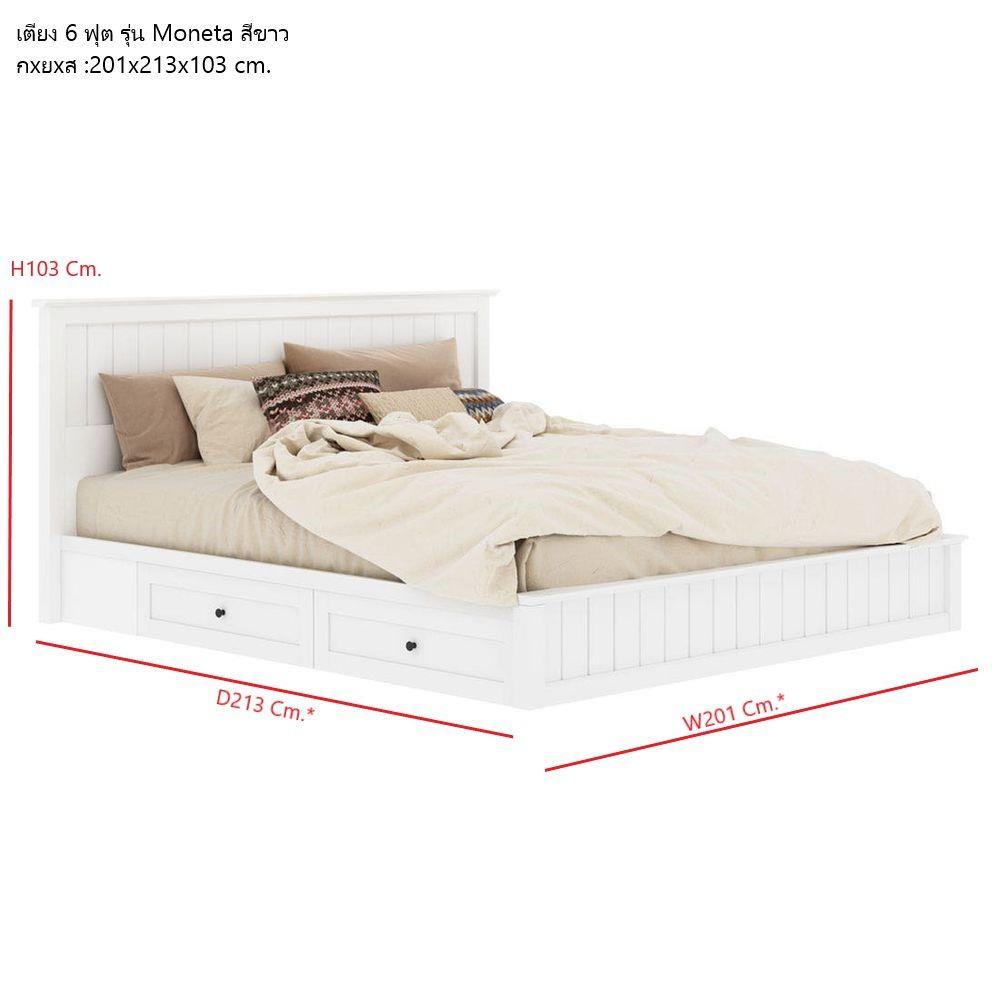เตียง 6 ฟุต KONCEPT MONETA 19235303 สีขาว