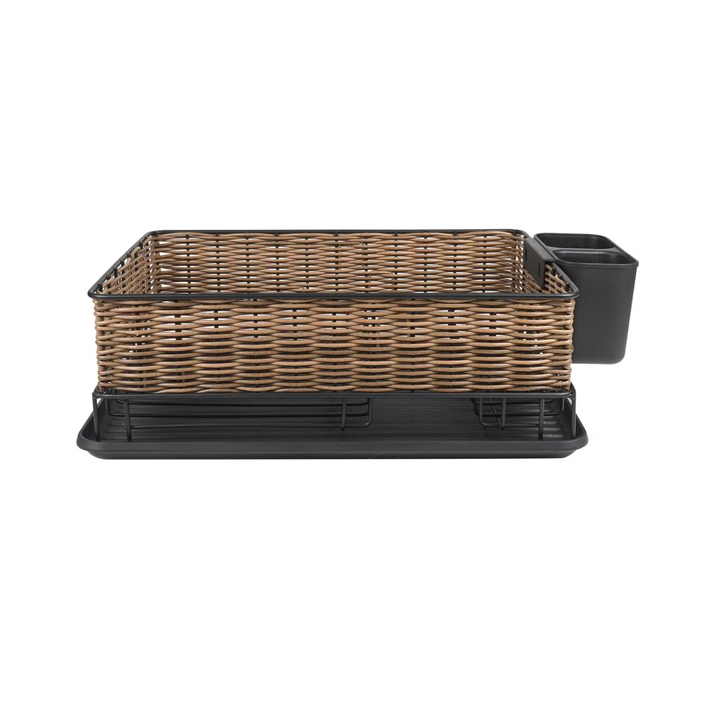 ชั้นคว่ำจานเหล็กพ่นสีดำลายหวายเทียม KECH HAZEL