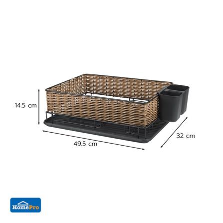 ชั้นคว่ำจานเหล็กพ่นสีดำลายหวายเทียม KECH HAZEL_7