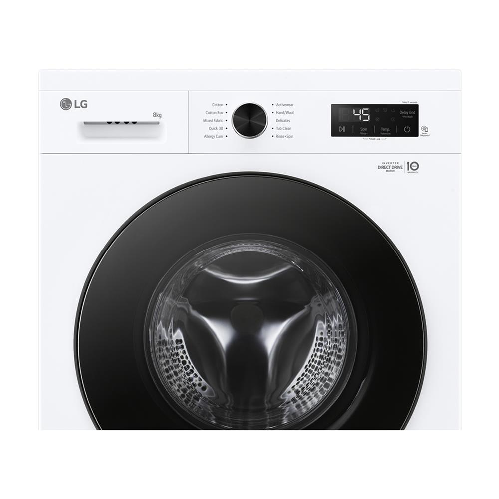 เครื่องซักผ้าฝาหน้า LG FB1208S5W 8 กก. 1200 RPM อินเวอร์เตอร์ สีขาว