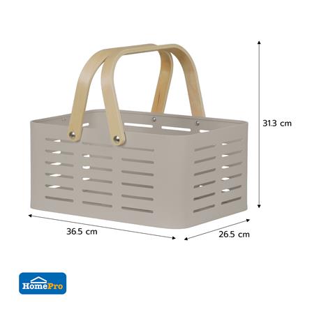 ตะกร้าอะลูมิเนียม มีหูหิ้ว KECH LEGACY SIZE L สีเบจ_6