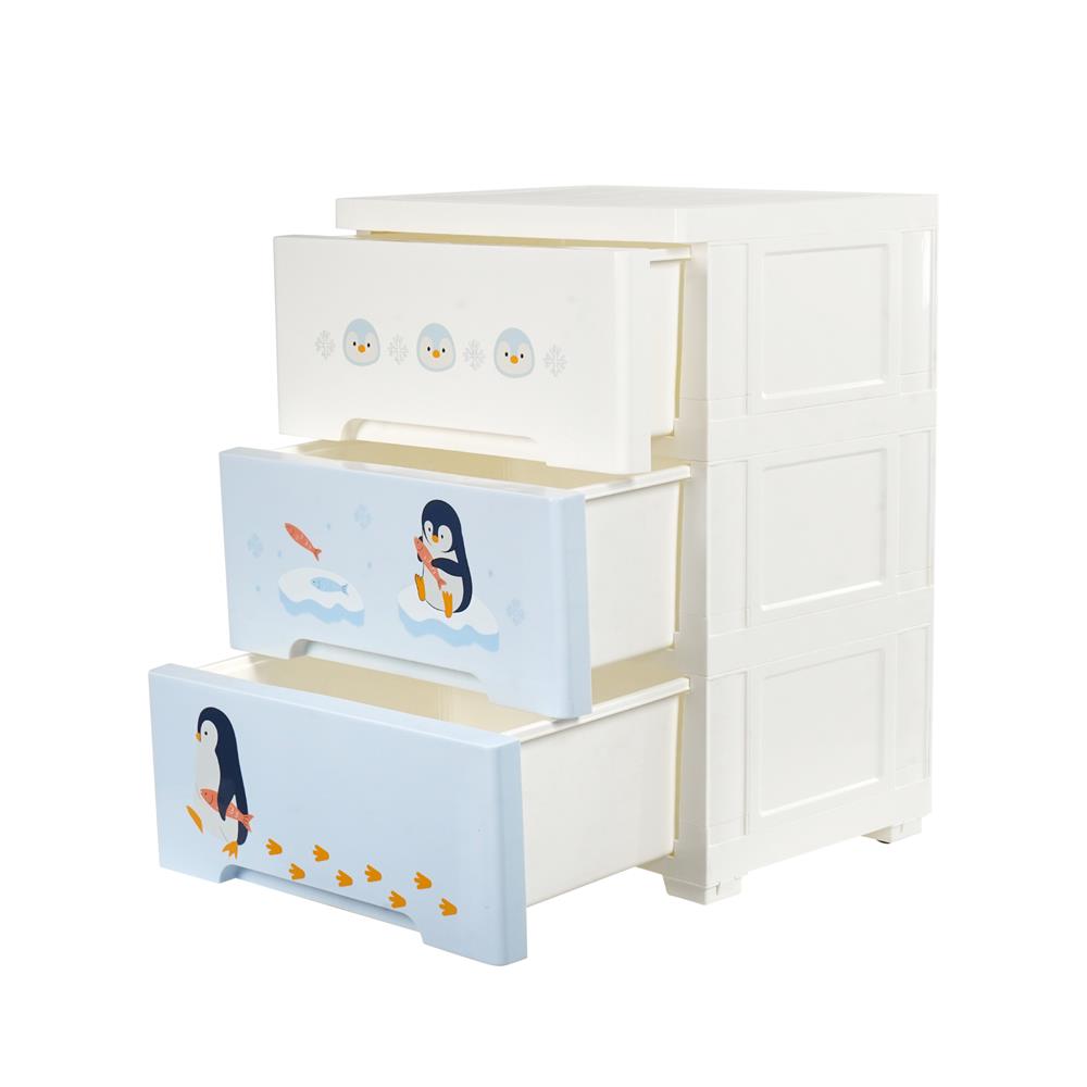 ตู้ลิ้นชัก 3 ชั้น STACKO LITTLE-P 37.6x31.7x53.1 ซม. สีฟ้า/ขาว