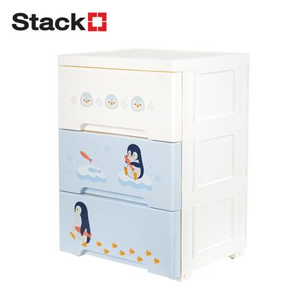 ตู้ลิ้นชัก 3 ชั้น STACKO LITTLE-P 37.6x31.7x53.1 ซม. สีฟ้า/ขาว_1