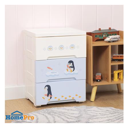 ตู้ลิ้นชัก 3 ชั้น STACKO LITTLE-P 37.6x31.7x53.1 ซม. สีฟ้า/ขาว_5