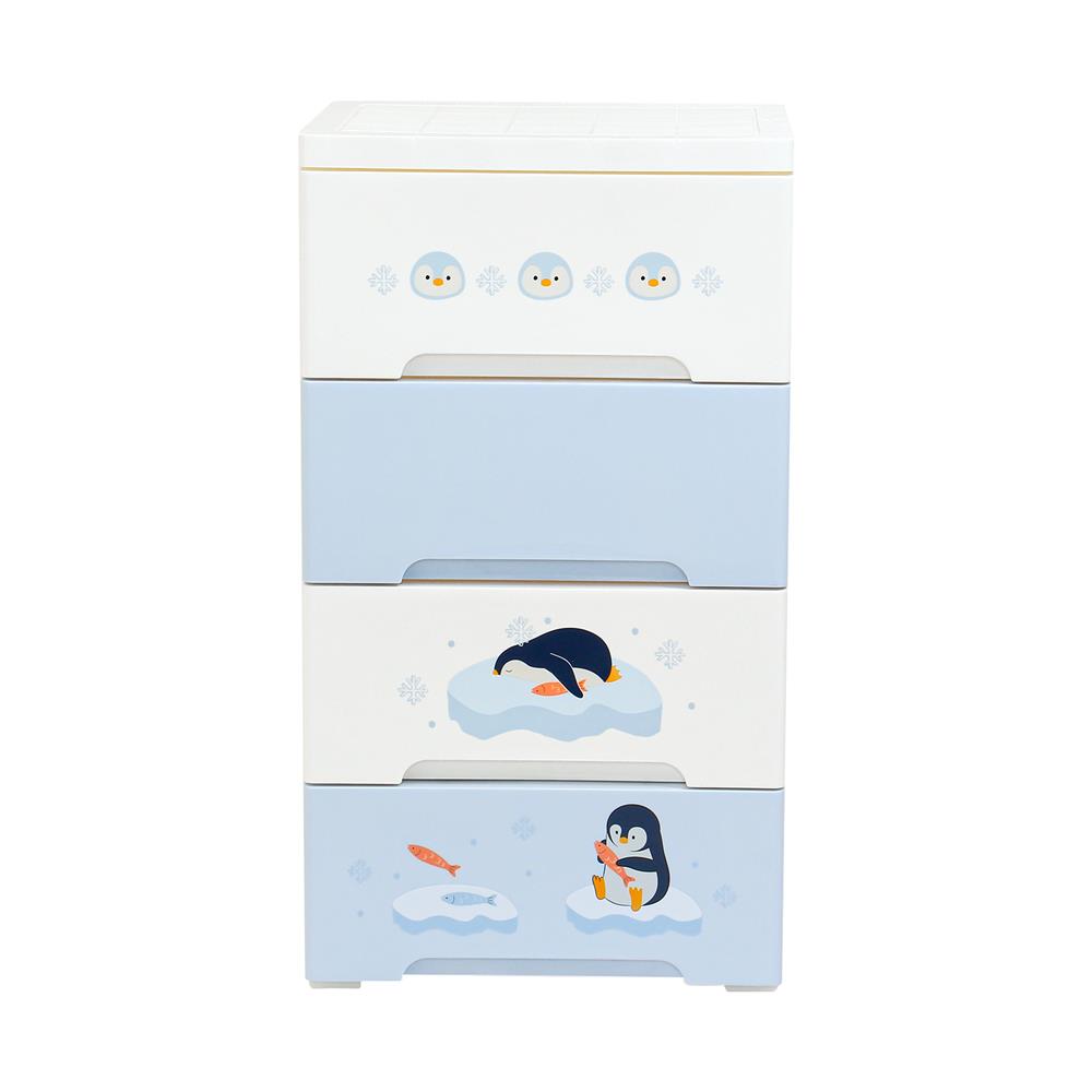 ตู้ลิ้นชัก 4 ชั้น STACKO LITTLE-P 37.6x31.7x69.2 ซม. สีฟ้า/ขาว