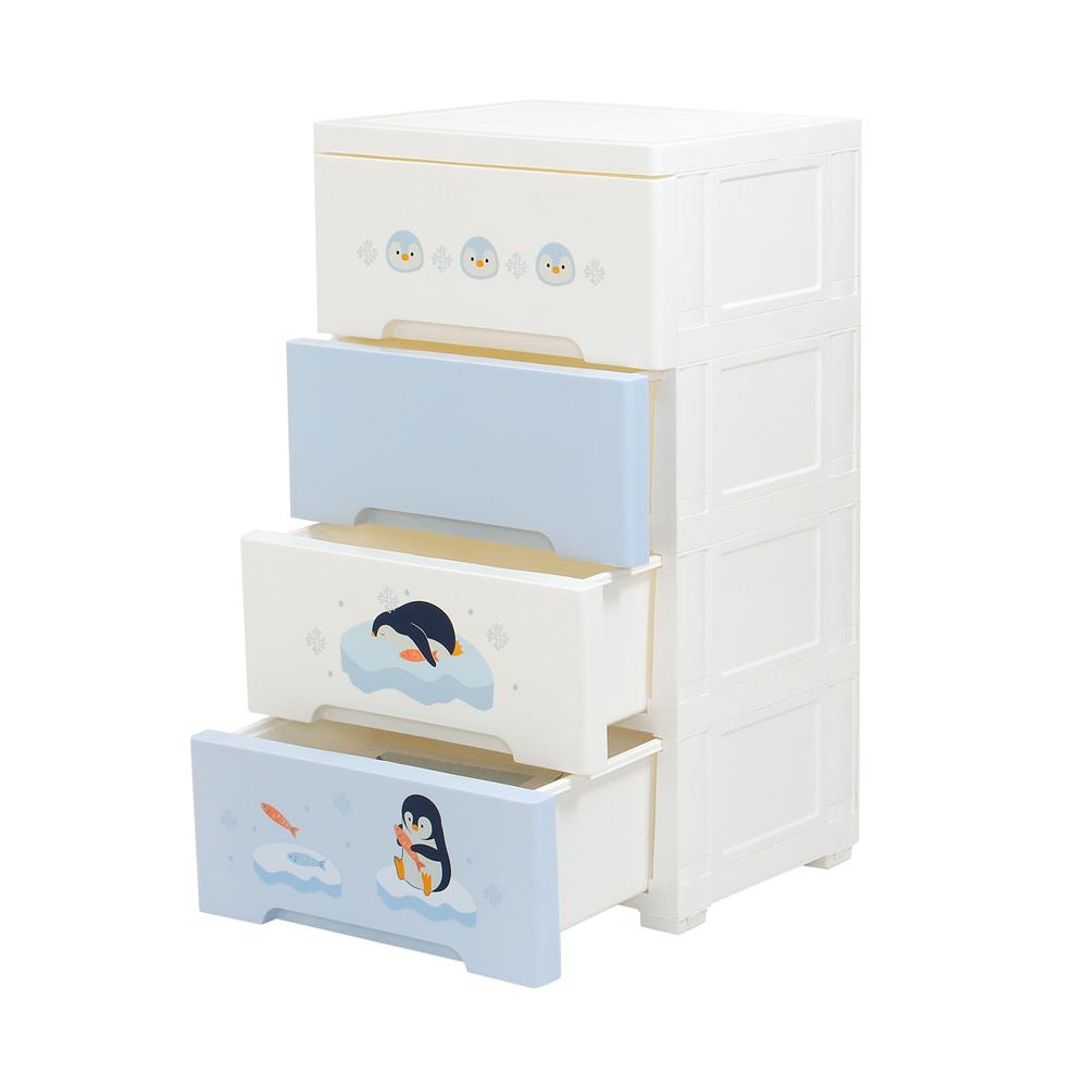 ตู้ลิ้นชัก 4 ชั้น STACKO LITTLE-P 37.6x31.7x69.2 ซม. สีฟ้า/ขาว