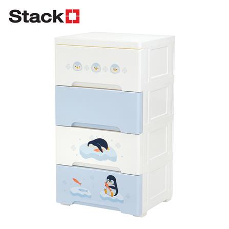 ตู้ลิ้นชัก 4 ชั้น STACKO LITTLE-P 37.6x31.7x69.2 ซม. สีฟ้า/ขาว_1