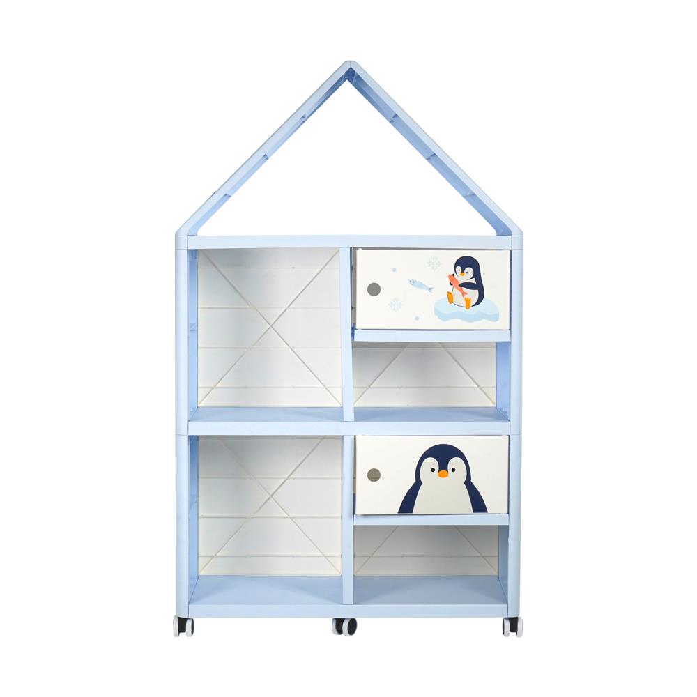 ตู้บานเปิด 2 บาน STACKO LITTLE-P 65x26x108 ซม. สีฟ้า/ขาว