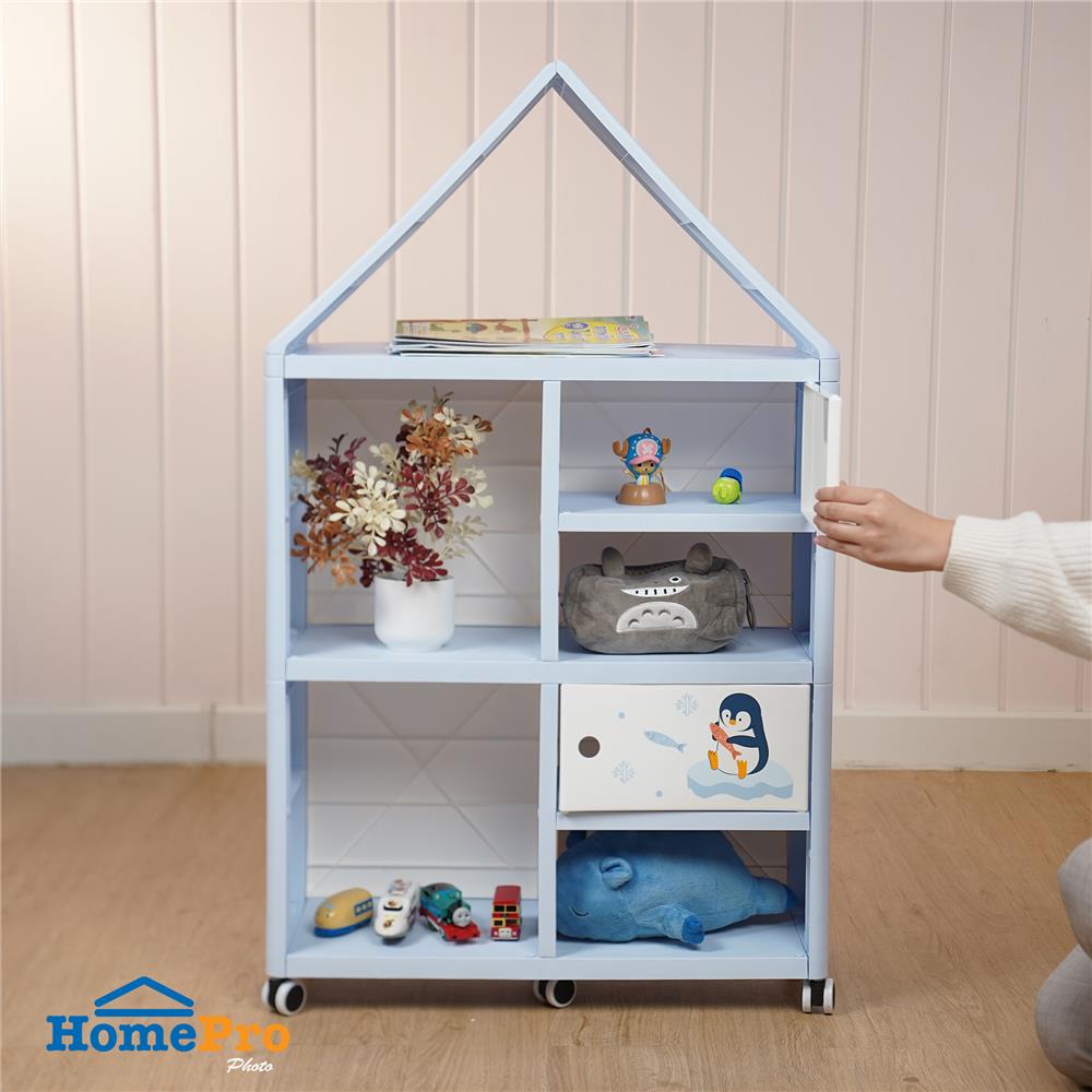 ตู้บานเปิด 2 บาน STACKO LITTLE-P 65x26x108 ซม. สีฟ้า/ขาว