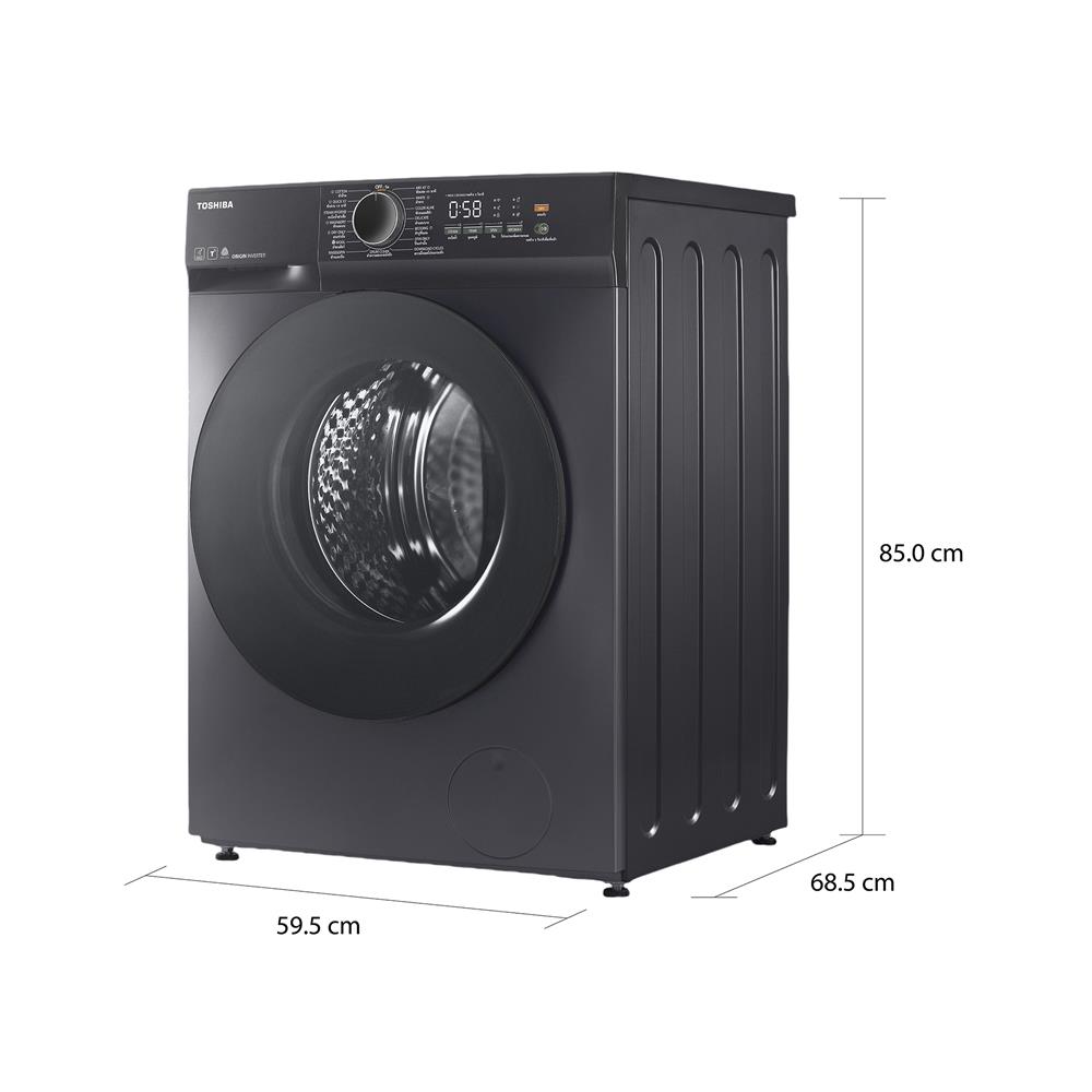 เครื่องซักอบผ้าฝาหน้า TOSHIBA TWD-T21BU140UWT(MG) 13/8 กก. อินเวอร์เตอร์ สีดำ