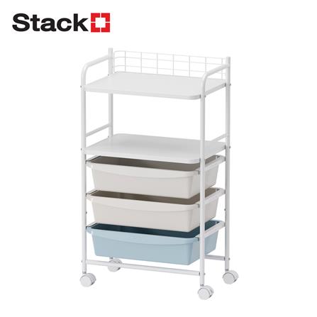 ชั้นวางของ 2 ชั้น 3 ลิ้นชัก STACKO LITTLE-P 45.2x31x78.4 ซม. สีขาว/ฟ้า_0