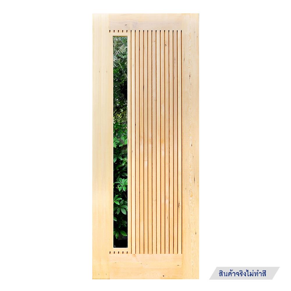 ประตูไม้เฮมล็อกเฟอร์ ไม่เจาะลูกบิด D2D ECO PINE-070 80x200 ซม. สีธรรมชาติ