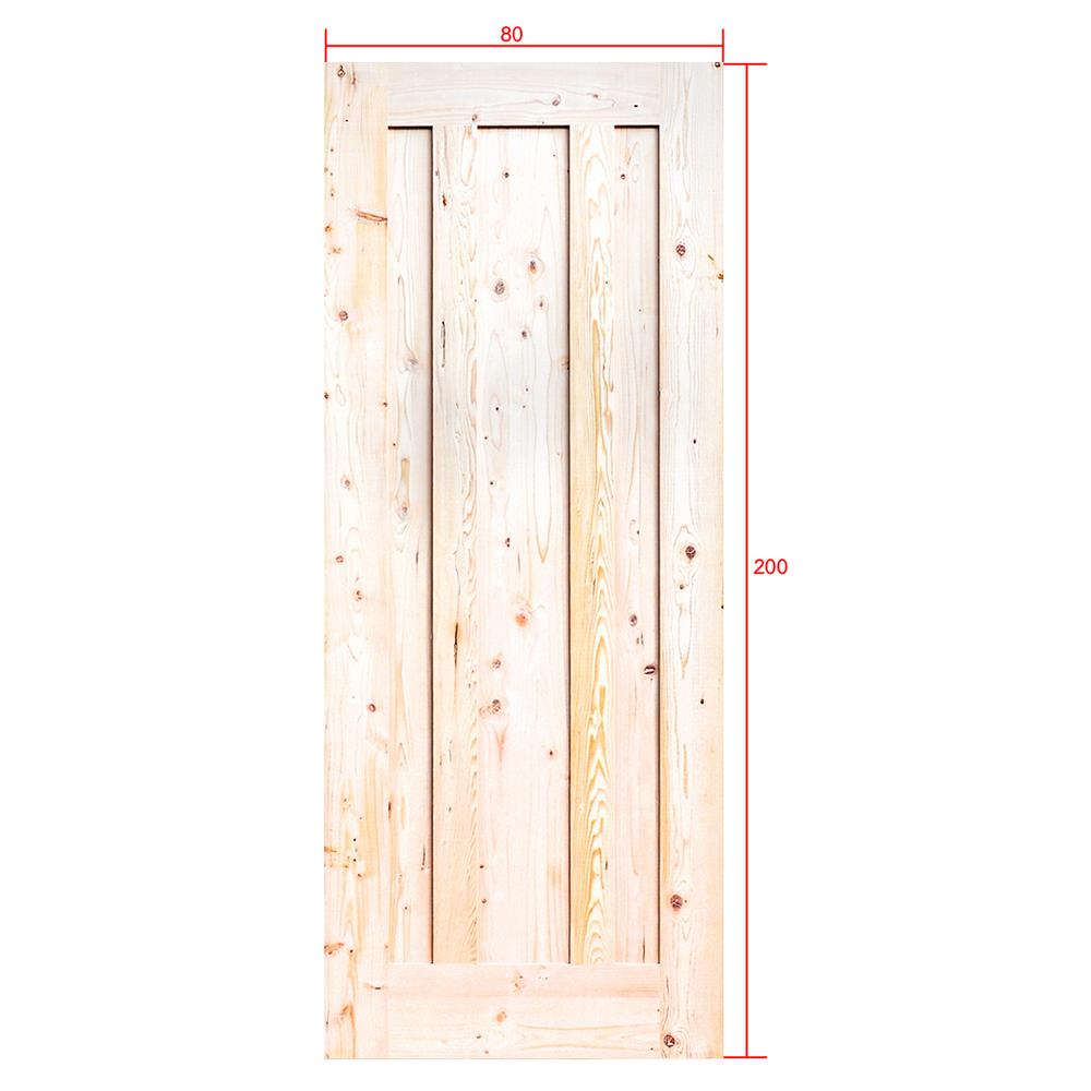 ประตูไม้เฮมล็อกเฟอร์ ไม่เจาะลูกบิด D2D ECO PINE-073 80x200 ซม. สีธรรมชาติ