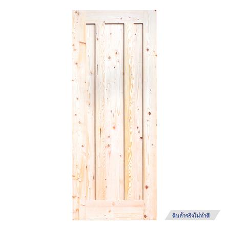 ประตูไม้เฮมล็อกเฟอร์ ไม่เจาะลูกบิด D2D ECO PINE-073 80x200 ซม. สีธรรมชาติ_0