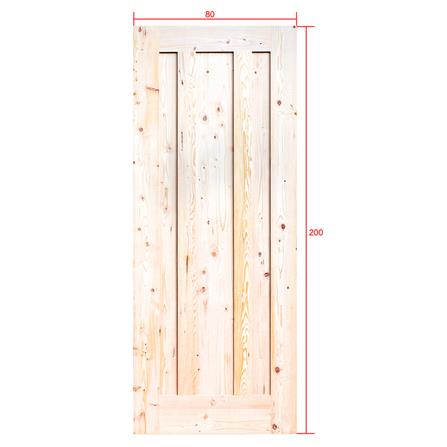 ประตูไม้เฮมล็อกเฟอร์ ไม่เจาะลูกบิด D2D ECO PINE-073 80x200 ซม. สีธรรมชาติ_4