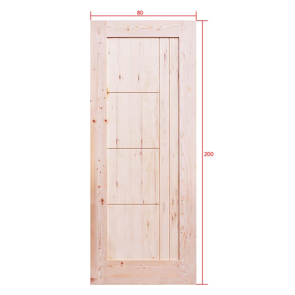 ประตูไม้เฮมล็อกเฟอร์ ไม่เจาะลูกบิด D2D ECO PINE-074 80x200 ซม. สีธรรมชาติ