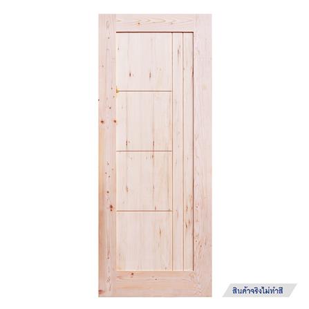 ประตูไม้เฮมล็อกเฟอร์ ไม่เจาะลูกบิด D2D ECO PINE-074 80x200 ซม. สีธรรมชาติ_0