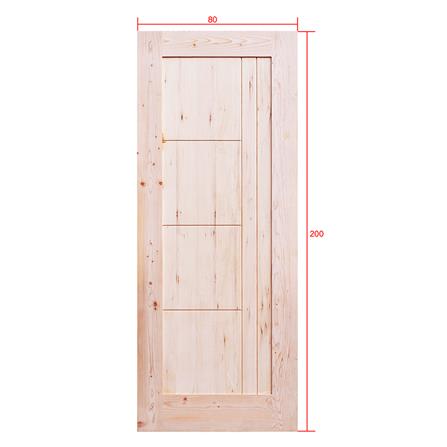 ประตูไม้เฮมล็อกเฟอร์ ไม่เจาะลูกบิด D2D ECO PINE-074 80x200 ซม. สีธรรมชาติ_4