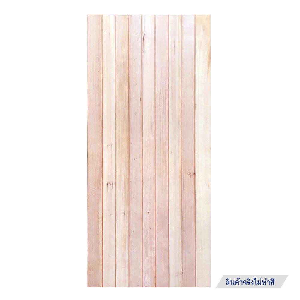 ประตูไม้เฮมล็อกเฟอร์ ไม่เจาะลูกบิด D2D ECO PINE-802 90x200 ซม. สีธรรมชาติ